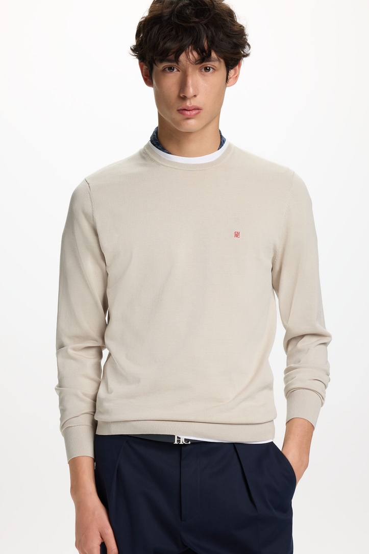 Gassed Cotton Crew Neck Sweater