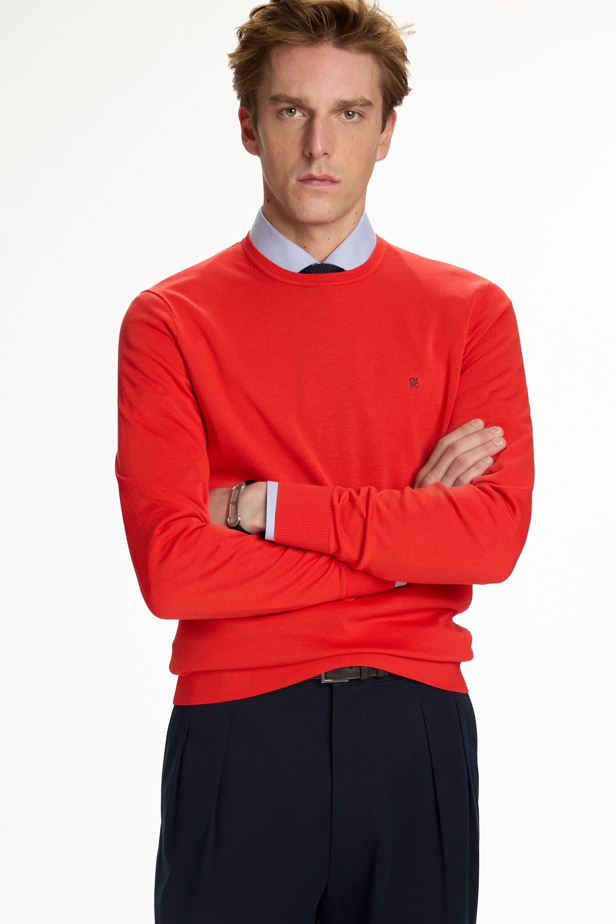 Gassed Cotton Crew Neck Sweater