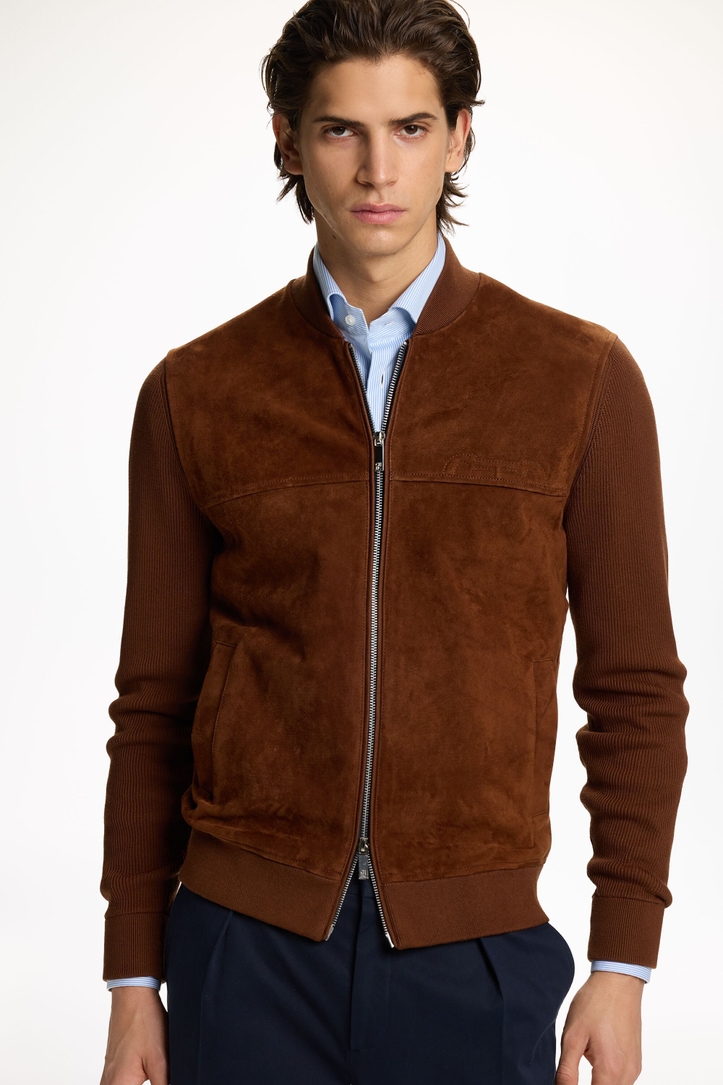 Doma Insignia Cotton and Suede Bomber Jacket