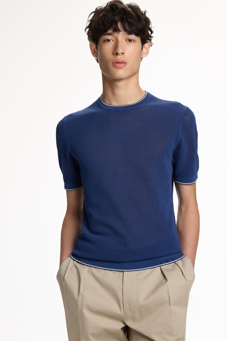 Gassed Cotton Short-Sleeved Sweater