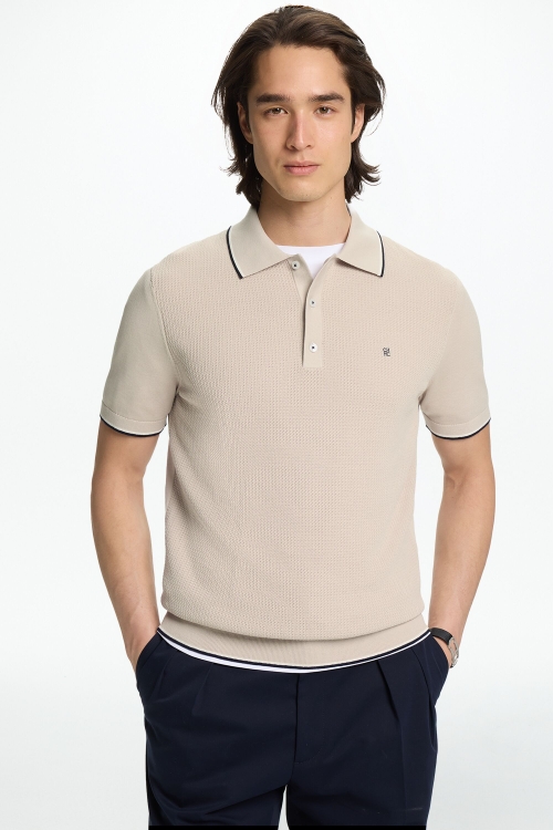 TEXTURED KNIT POLO SHIRT
