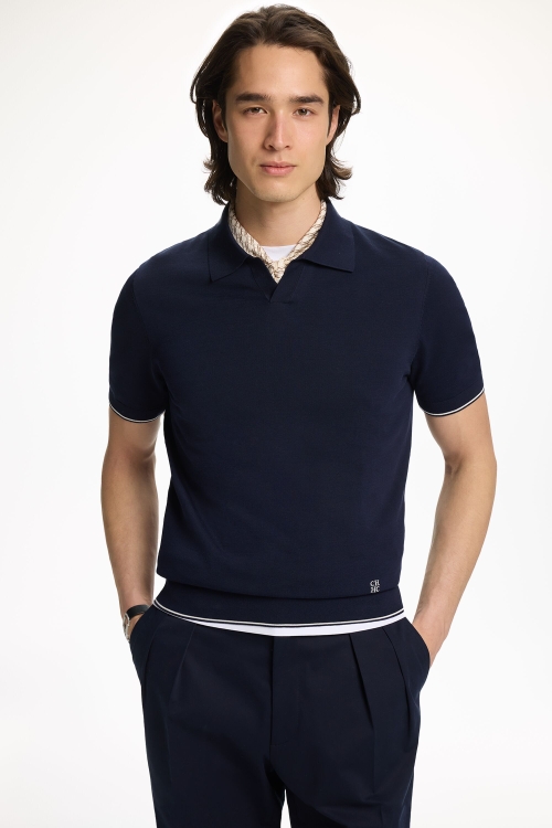 KNIT OPEN POLO SHIRT