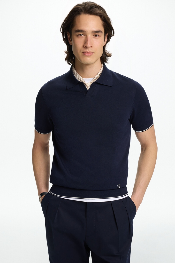 Knit Open Polo Shirt
