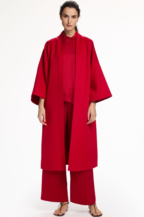 DOUBLE-FACED WOOL STRAIGHT-FIT COAT