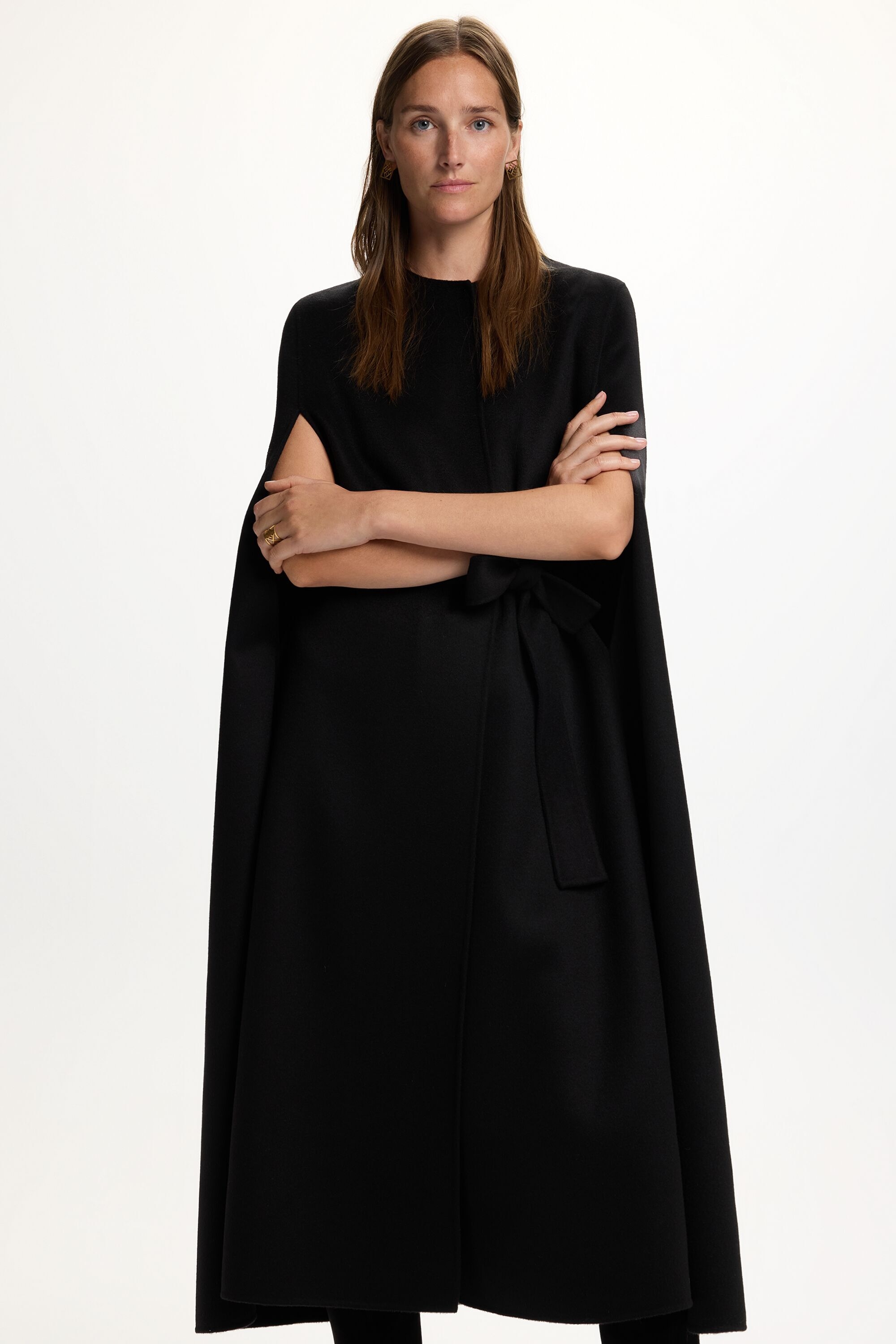 Double-Faced Wool Long Cape