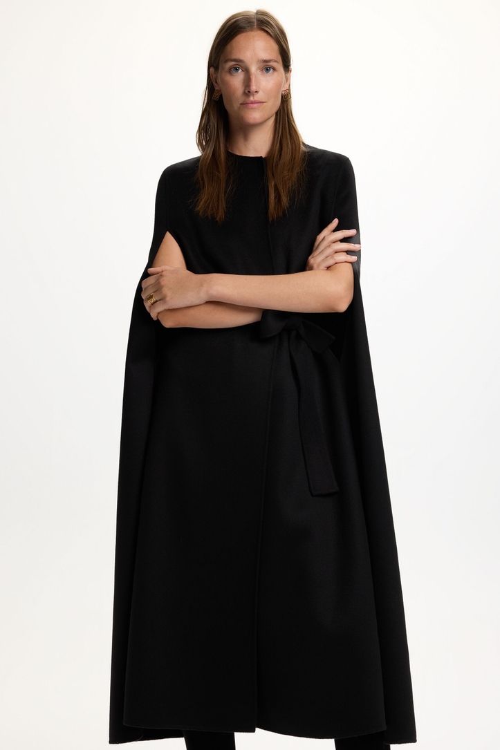 Double-Faced Wool Long Cape