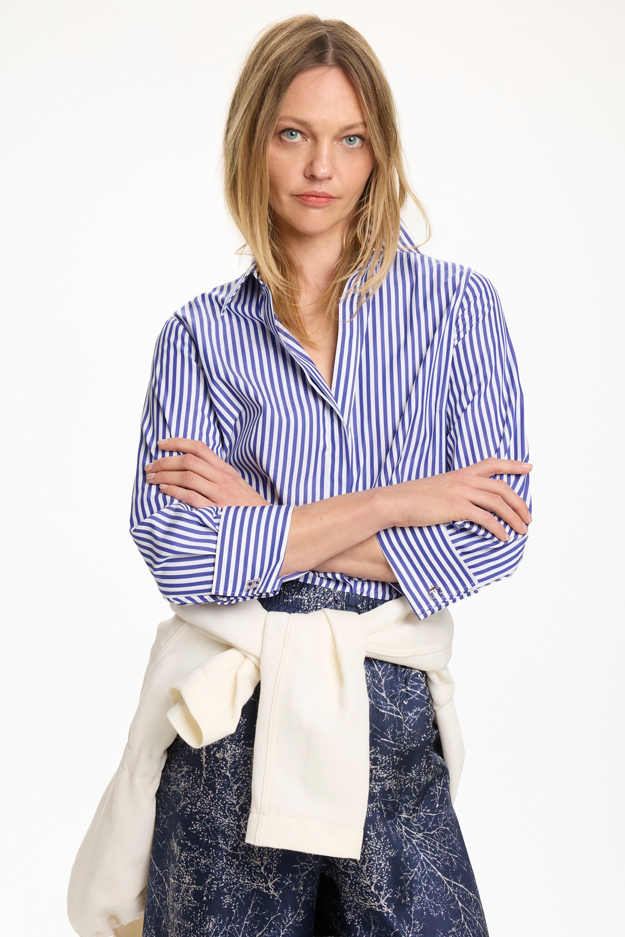 Striped Poplin Fitted Shirt