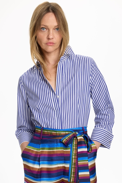 STRIPED POPLIN FITTED SHIRT