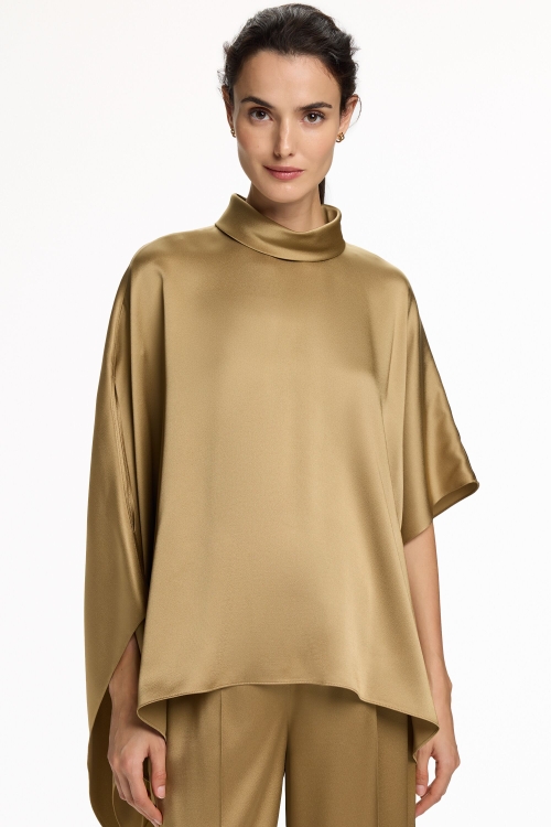 SATIN CREPE OVERSIZE ASYMMETRIC TOP