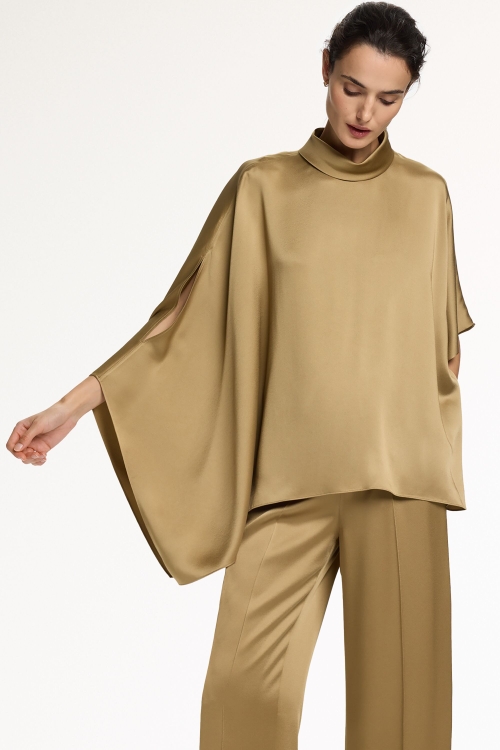 SATIN CREPE OVERSIZE ASYMMETRIC TOP