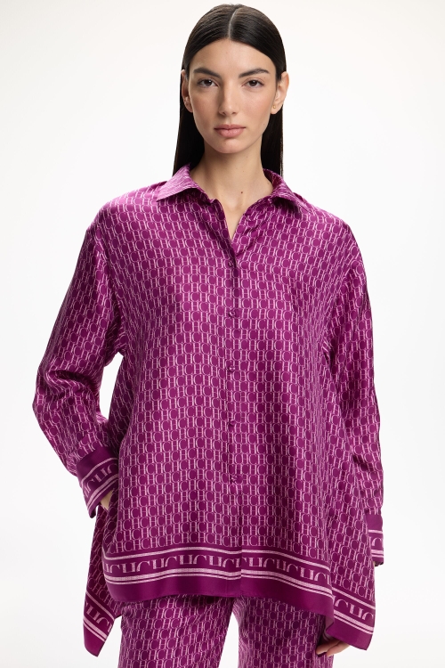 CH PRINT SILK TWILL OVERSIZE SHIRT