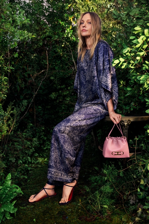 TOP OVERSIZE DE TWILL DE SEDA ESTAMPADO SAKURA