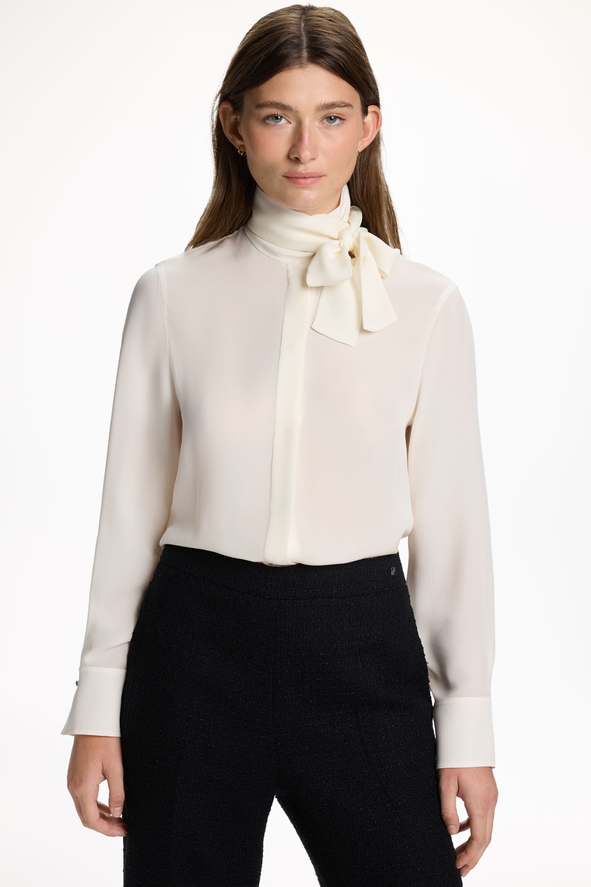 Silk Georgette Straight-Fit Shirt