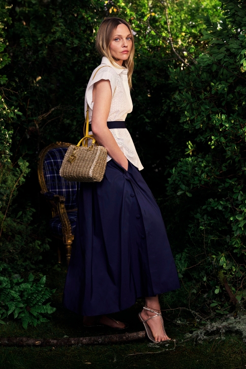 CUT-OUT COTTON FITTED SHIRT