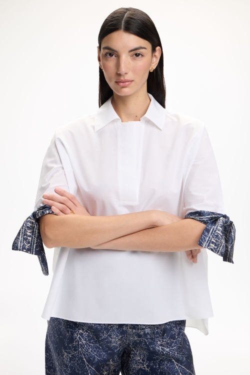 SAKURA PRINT TWILL POPLIN OVERSIZE SHIRT
