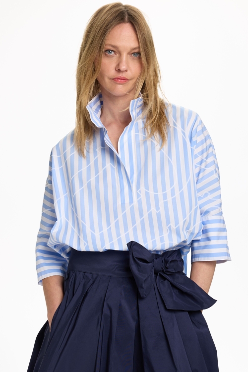 CAMISA OVERSIZE DE POPELÍN DE RAYAS INITIALS INSIGNIA