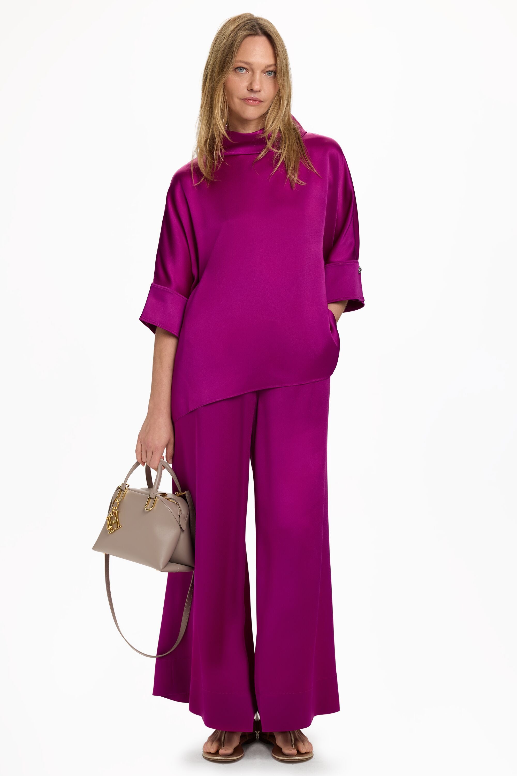 Satin Crepé Oversize Top fuchsia - CH Carolina Herrera United States