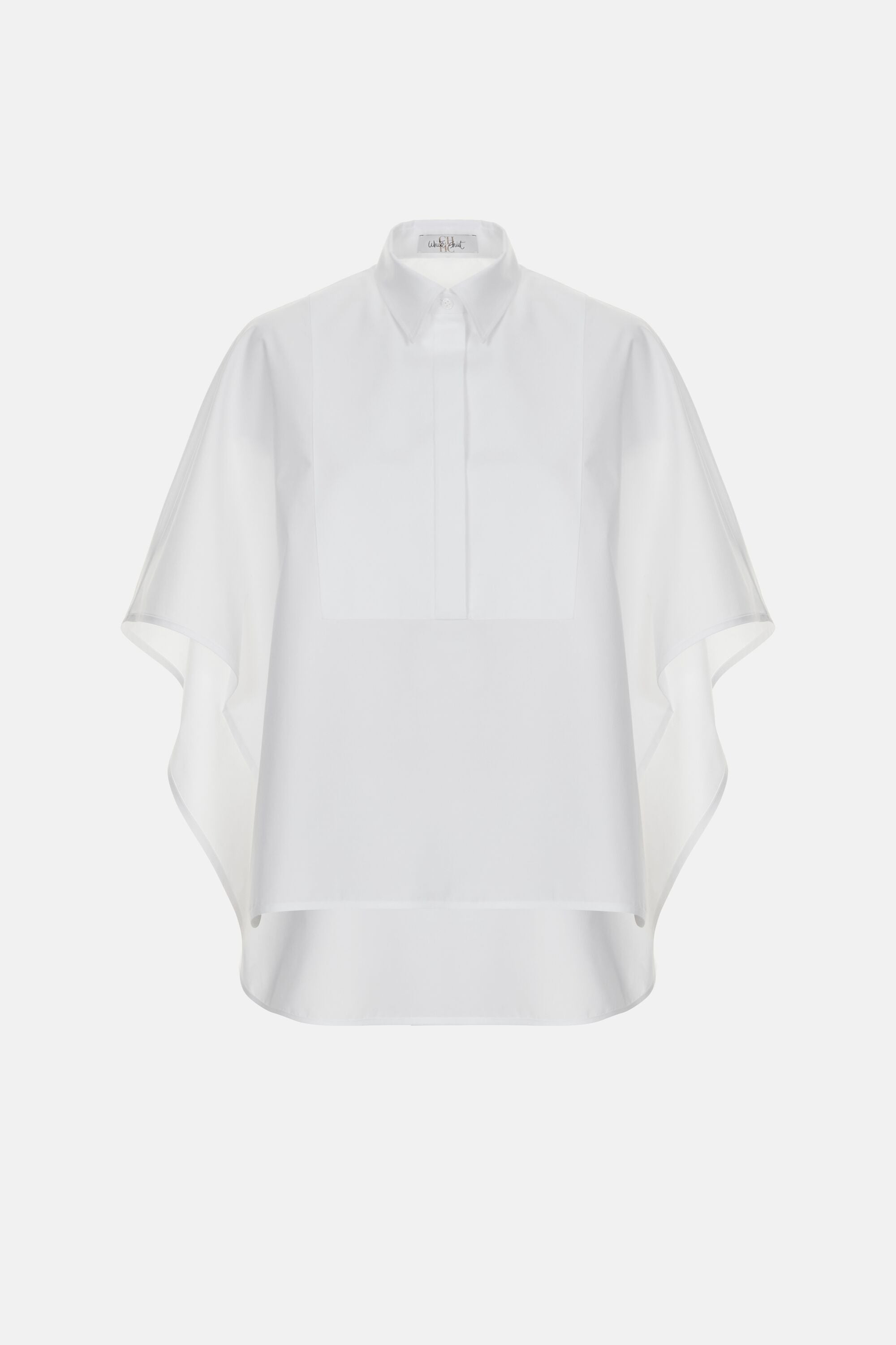 Poplin Oversize White Shirt with Twill Chest white - CH Carolina