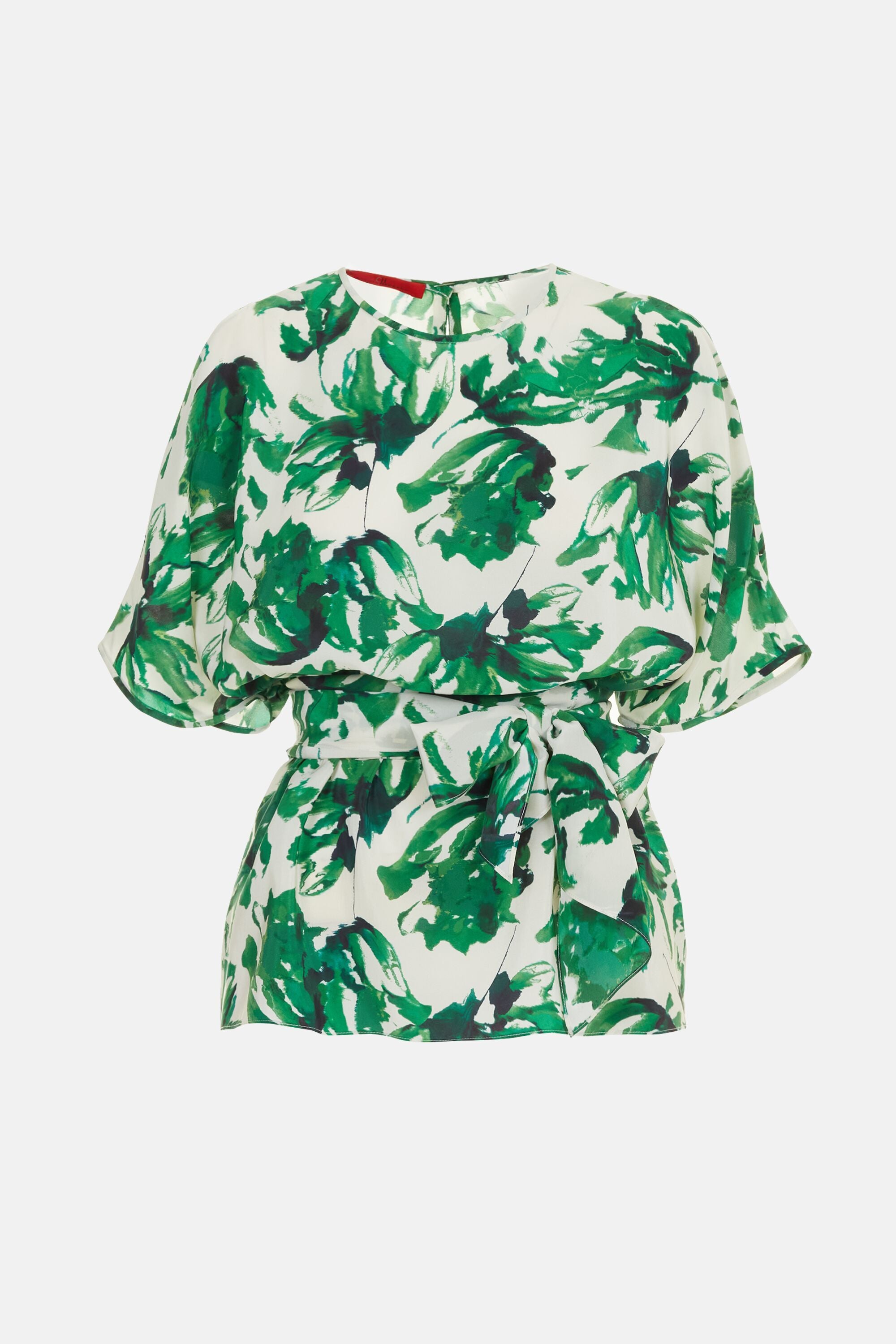Print Crepé de Chine Oversize Shirt ivory/green - CH Carolina