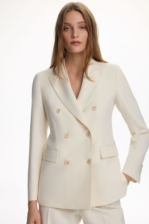 CREPE DOUBLE-BREASTED TAILORED JACKET