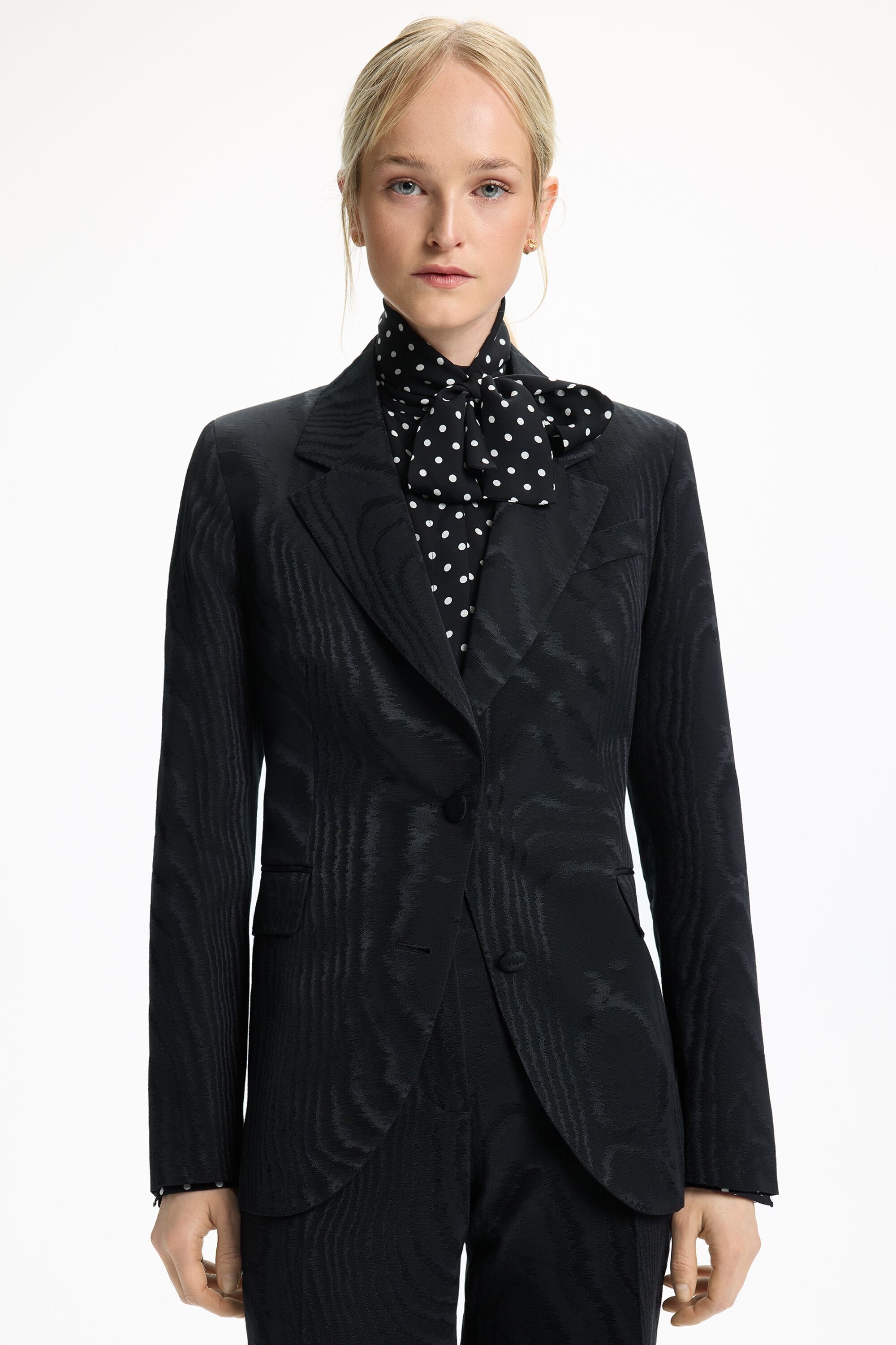 Moire Fitted Tailored Jacket