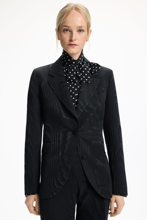 MOIRE FITTED TAILORED JACKET