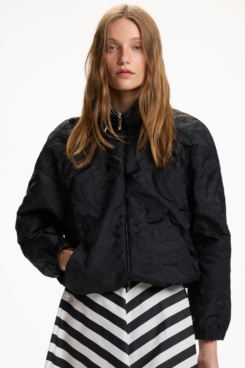 CHAQUETA BOMBER DE JACQUARD CLOQUÉ