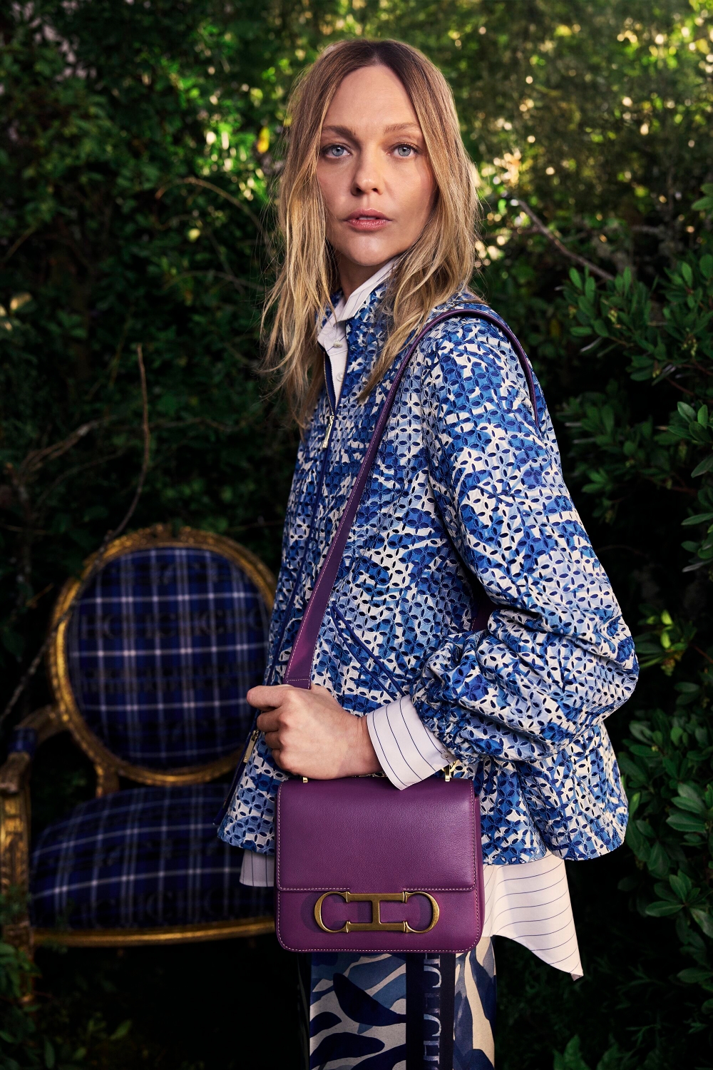 SEAFLORA PRINT CUT-OUT EMBROIDERED NYLON JACKET