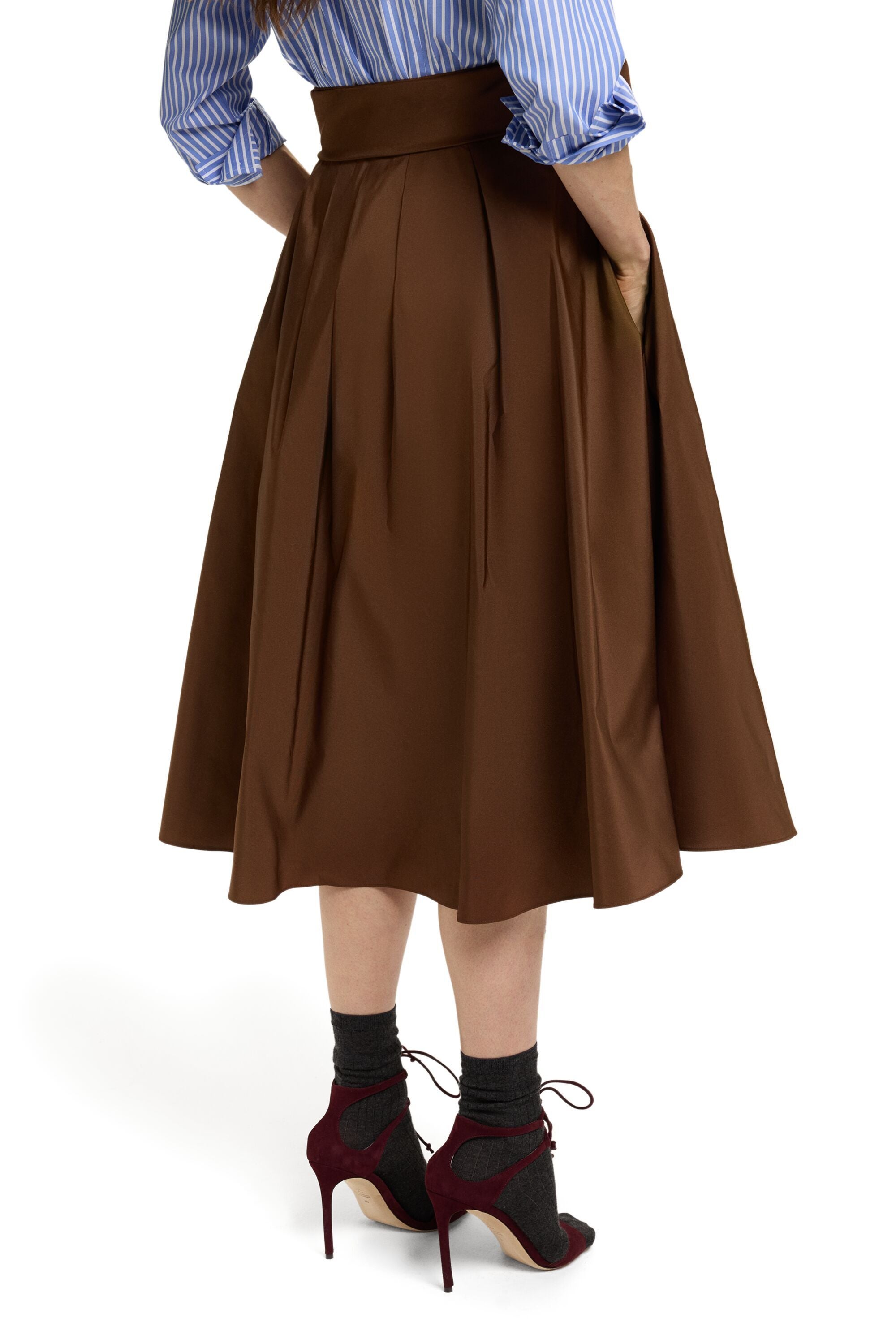 Taffeta Midi Skirt with Sash camel - CH Carolina Herrera United States