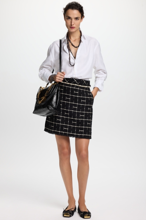 CH2020 TWEED A-LINE MINI SKIRT