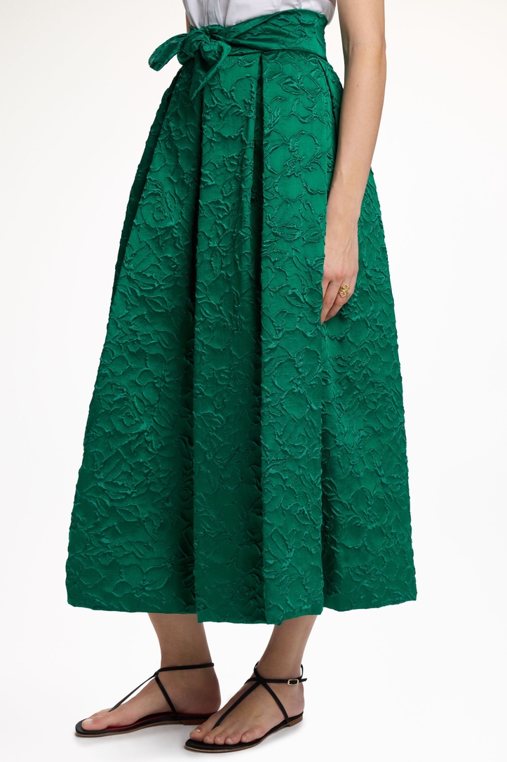 Brocade A-Line Midi Skirt