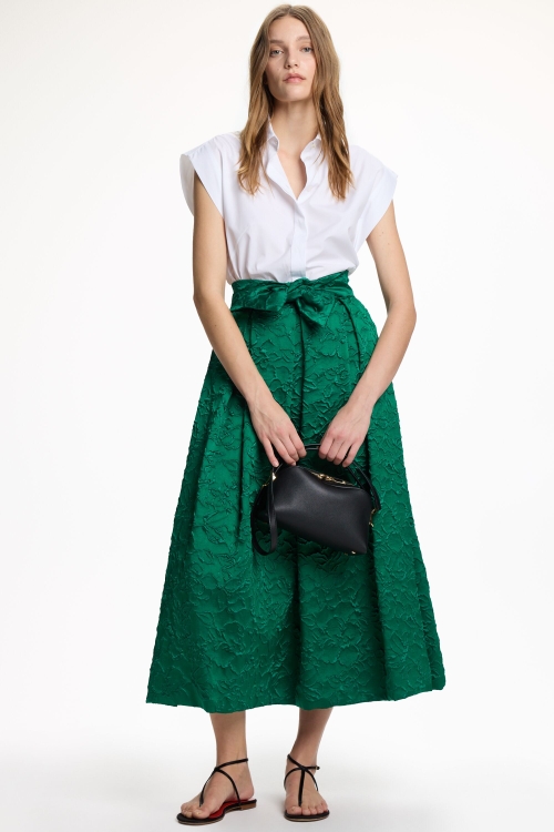 BROCADE A-LINE MIDI SKIRT