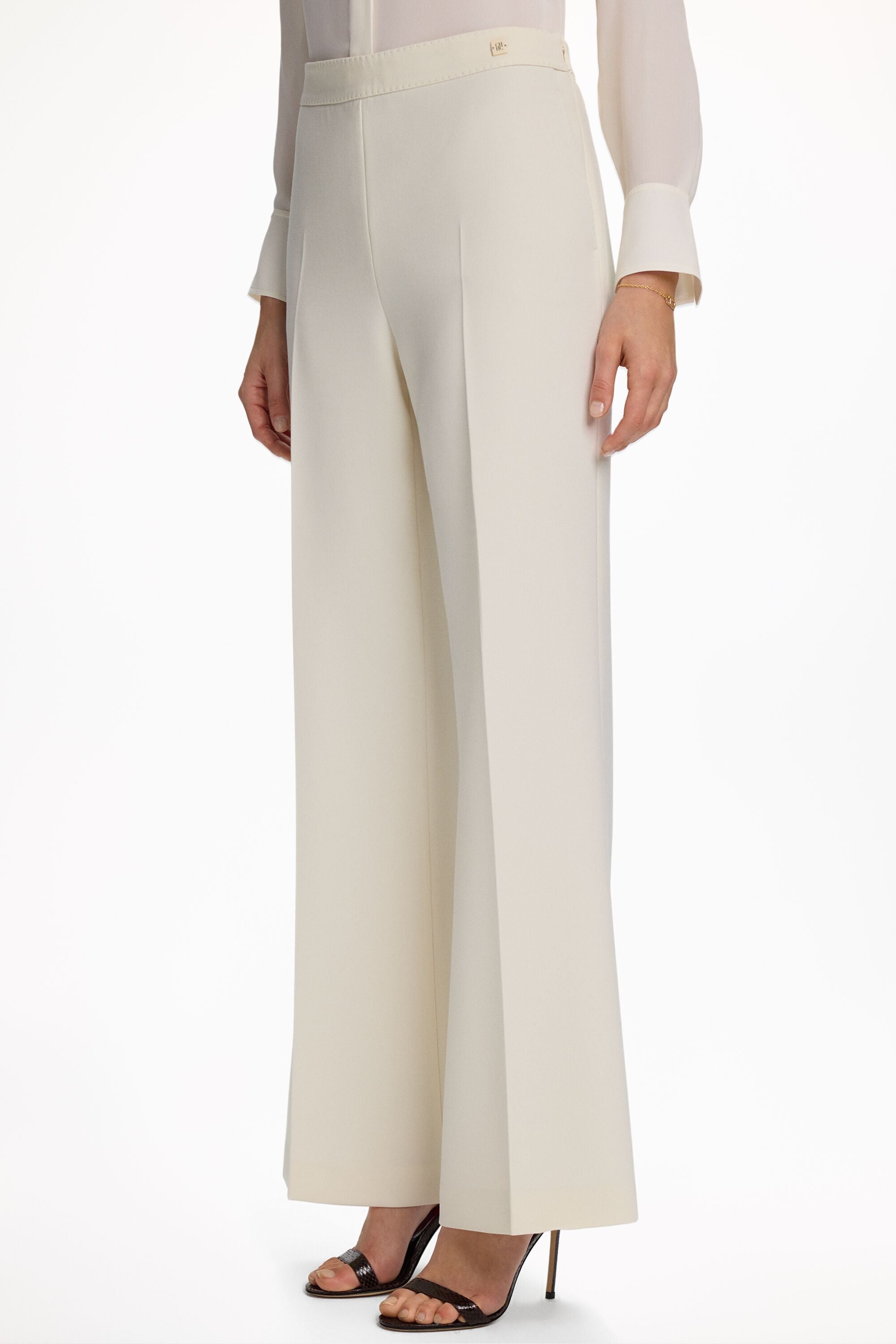 Crepe Flared Long Pants ivory - CH Carolina Herrera United States display picture 1