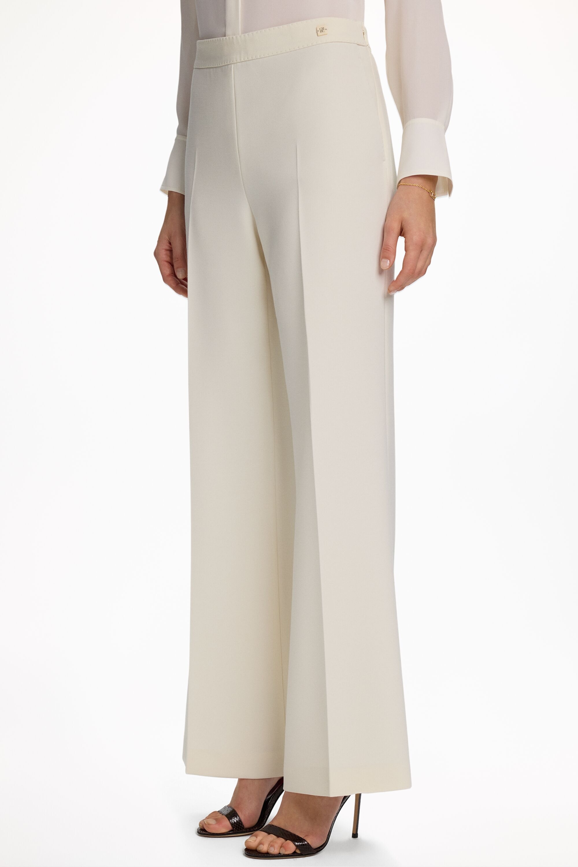 Crepe Flared Long Pants