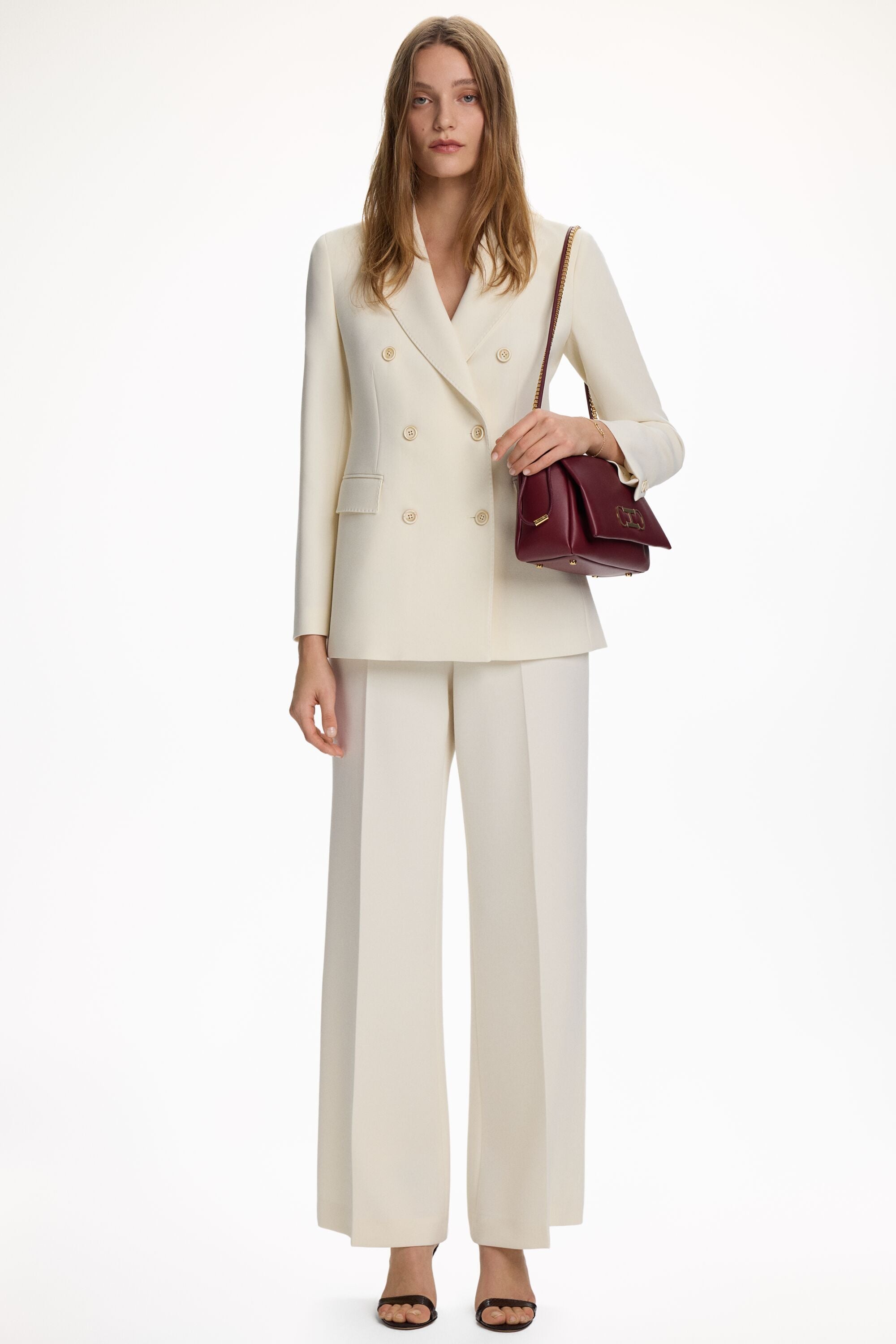 Crepe Flared Long Pants ivory - CH Carolina Herrera United States display picture 1