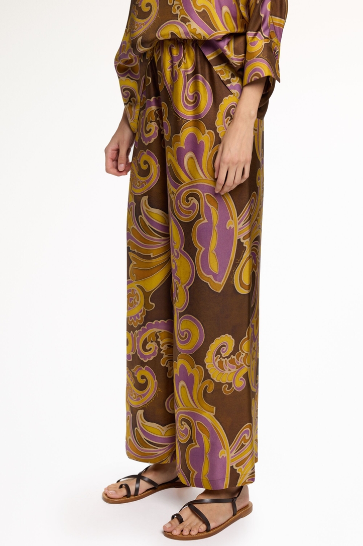 Paisley Print Silk Twill Pyjama Pants