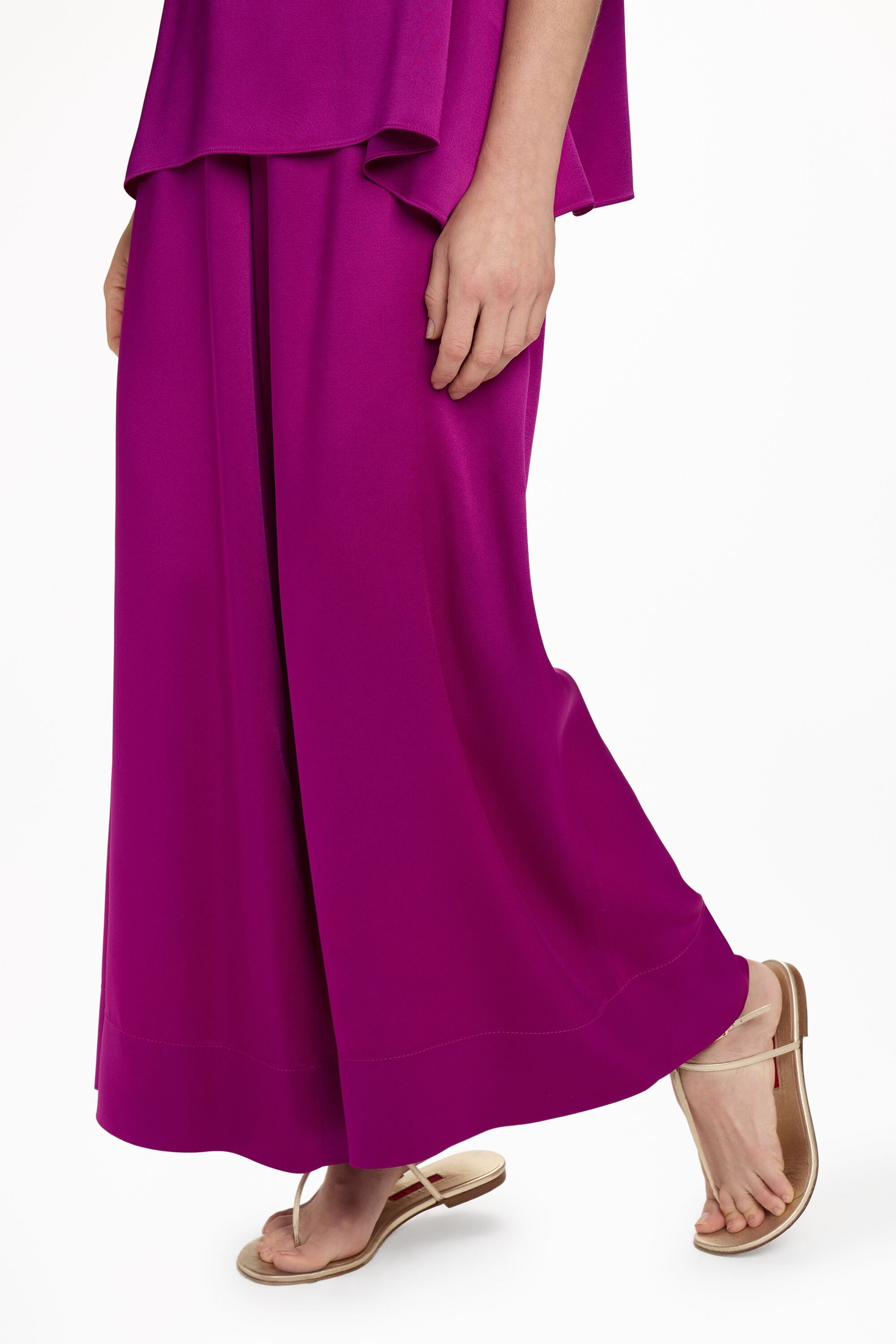 Pantalones Casuales De Secado Rápido 2 En 1 De Pierna Ancha Con Abertura Palazzo Fluido Y