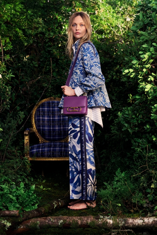 SEAFLORA PRINT SILK TWILL PYJAMA-STYLE PANTS