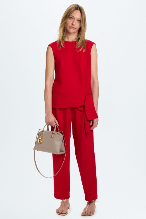 CREPÉ STRAIGHT-LEG PANTS