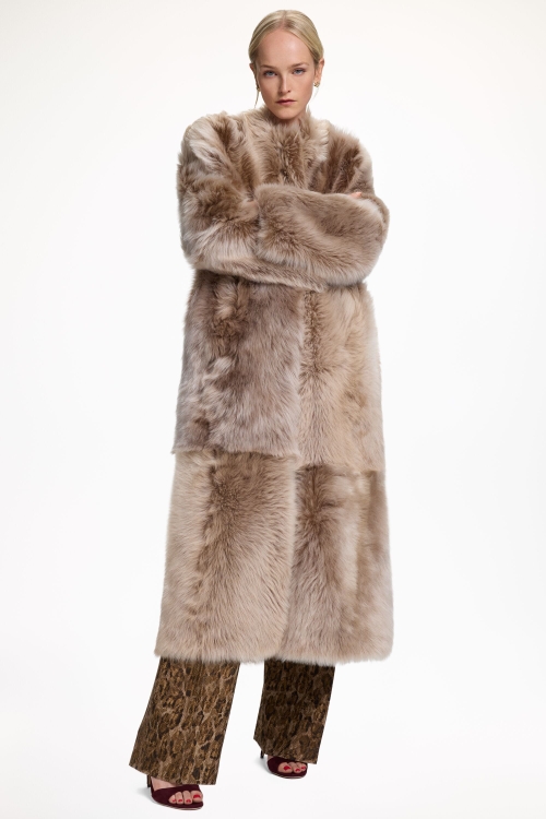 LAMBSKIN LEATHER REVERSIBLE LONG COAT