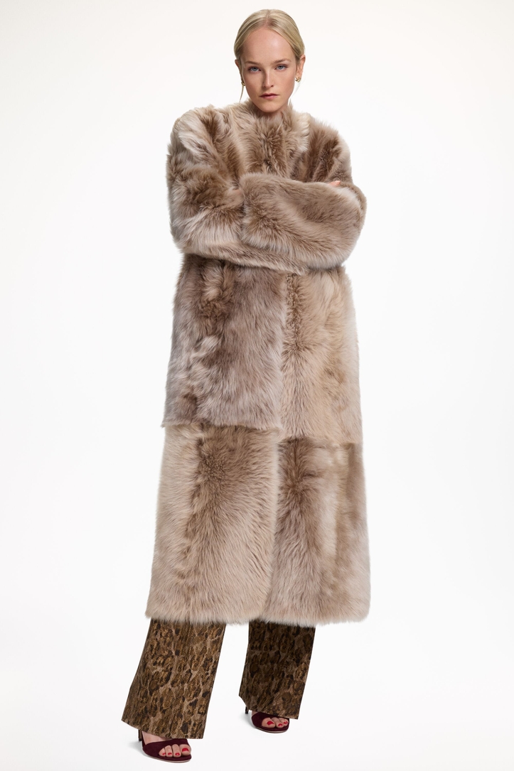 Lambskin Leather Reversible Long Coat