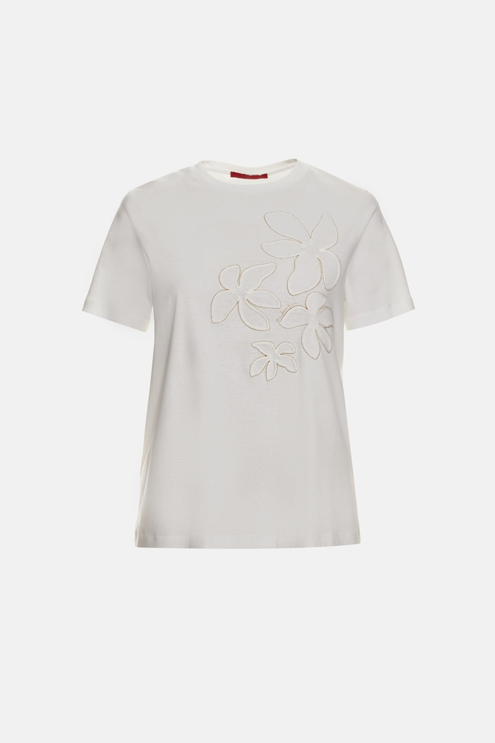 Camiseta Recta de Jersey con Bordado Jasmine