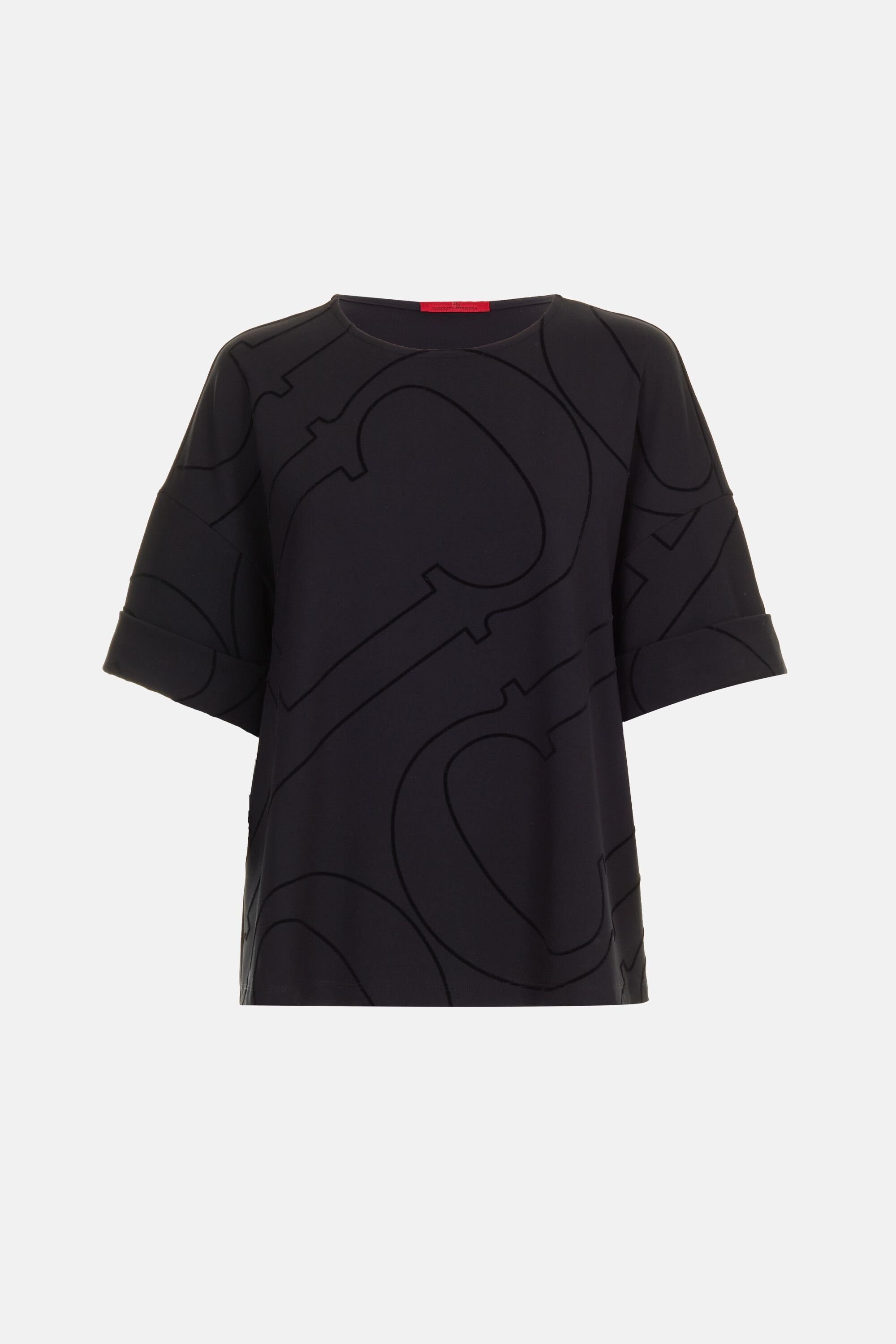 Camiseta Oversize de Punto Initials Insignia