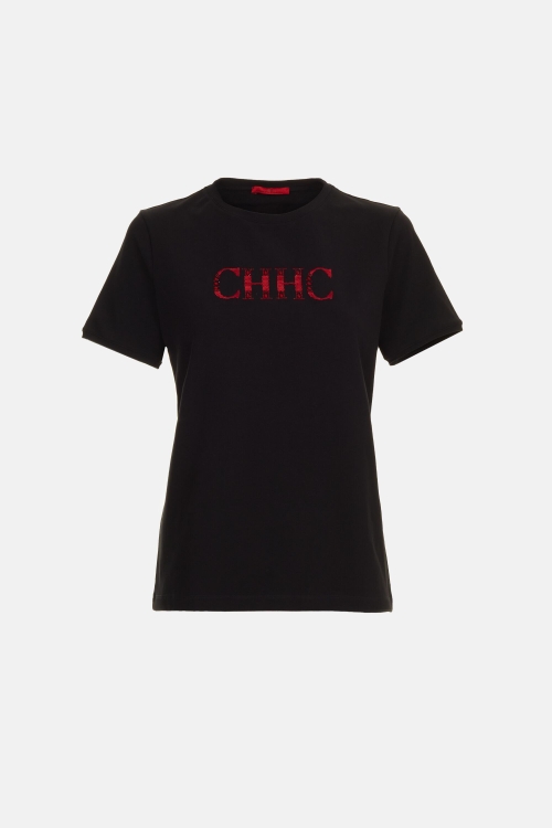 CH T-SHIRT WITH EMBROIDERY AND SEQUINS