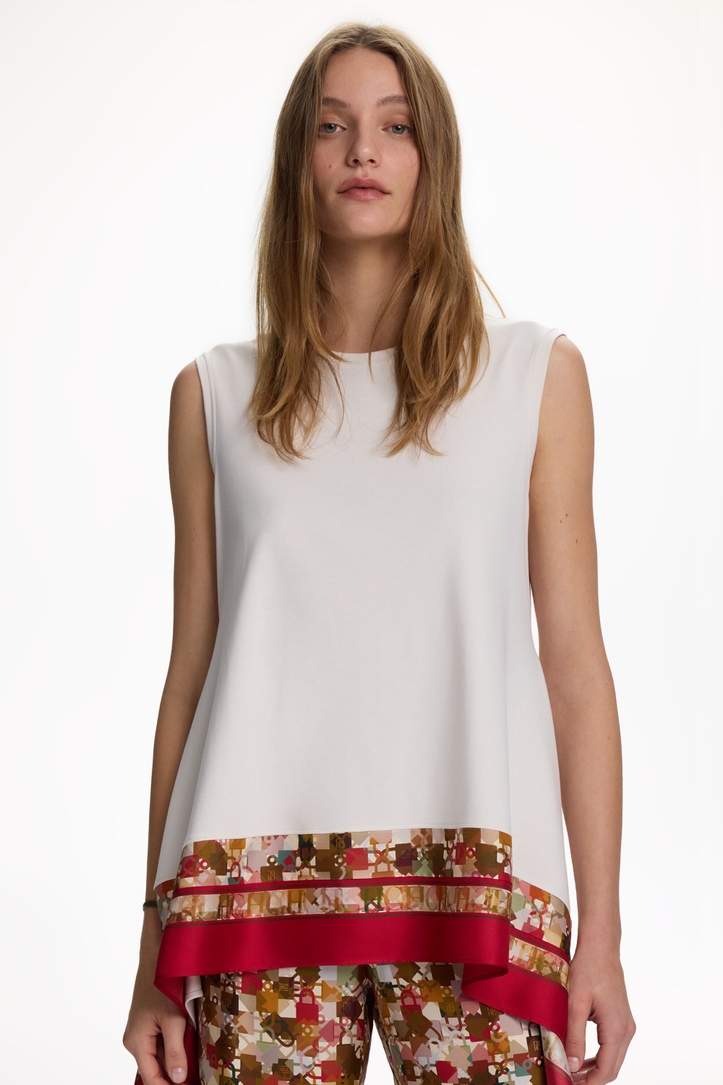 A-Line T-Shirt with Locked Print Twill