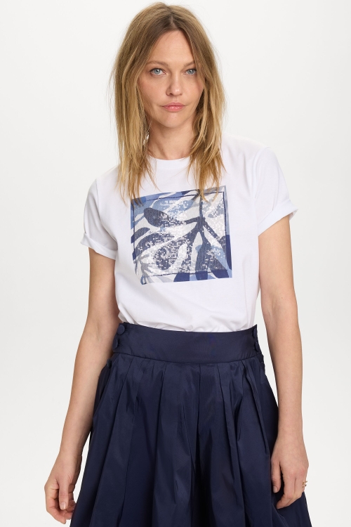 SEAFLORA PRINT JERSEY STRAIGHT-FIT T-SHIRT