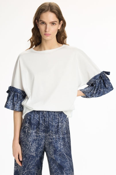 Camiseta Oversize Técnica con Volante - CRUDO