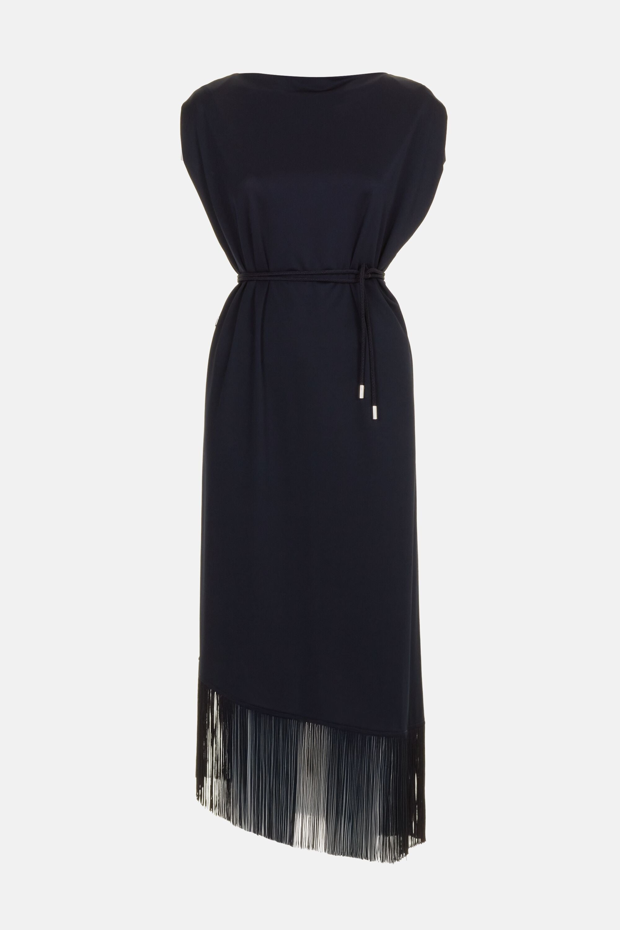Crep Fitted Dress with Fringes navy - CH Carolina Herrera United States