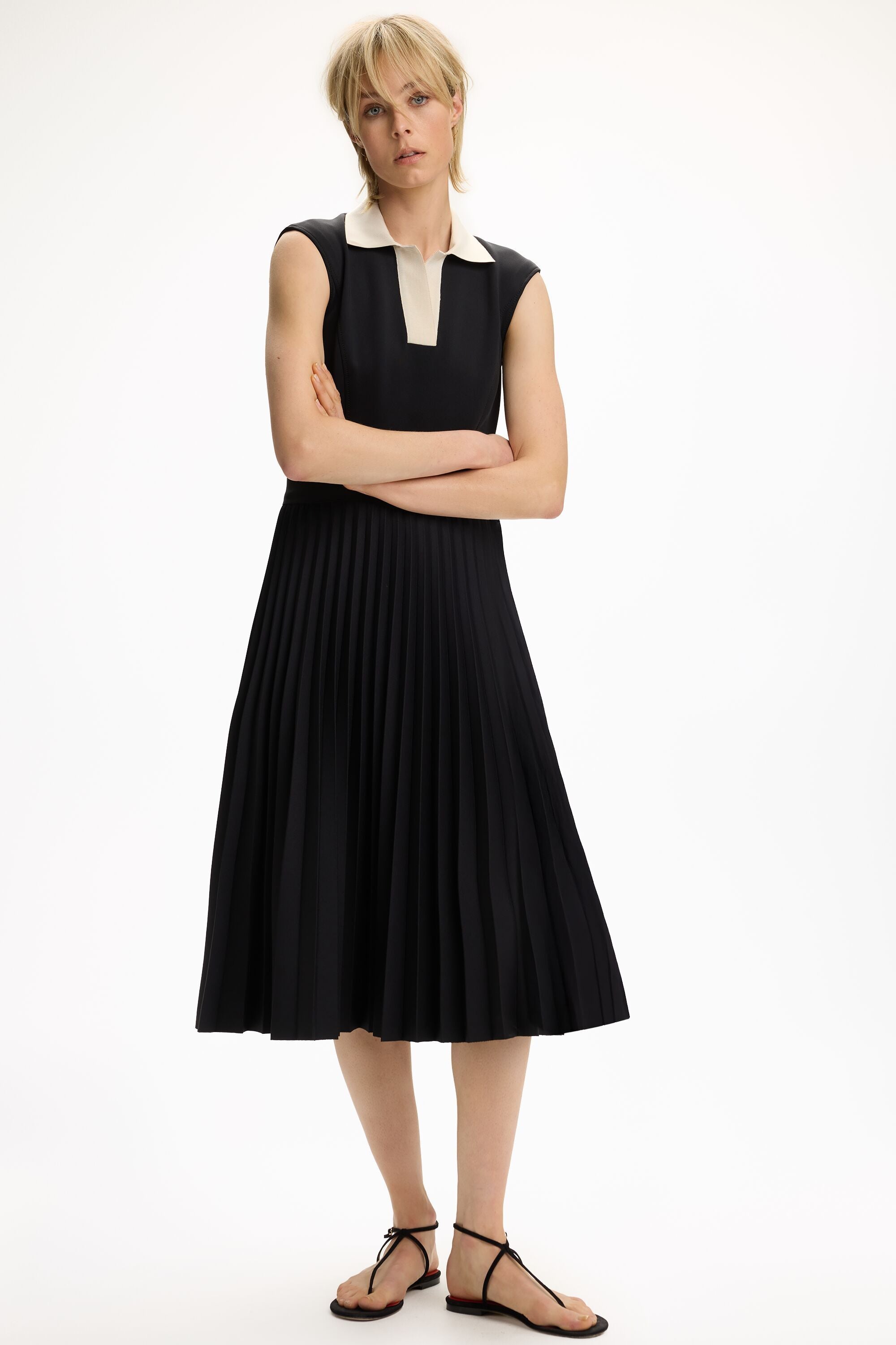 neoprene black dress Plus Size Lindsey Neoprene Flare Dress – L I V D main image 0