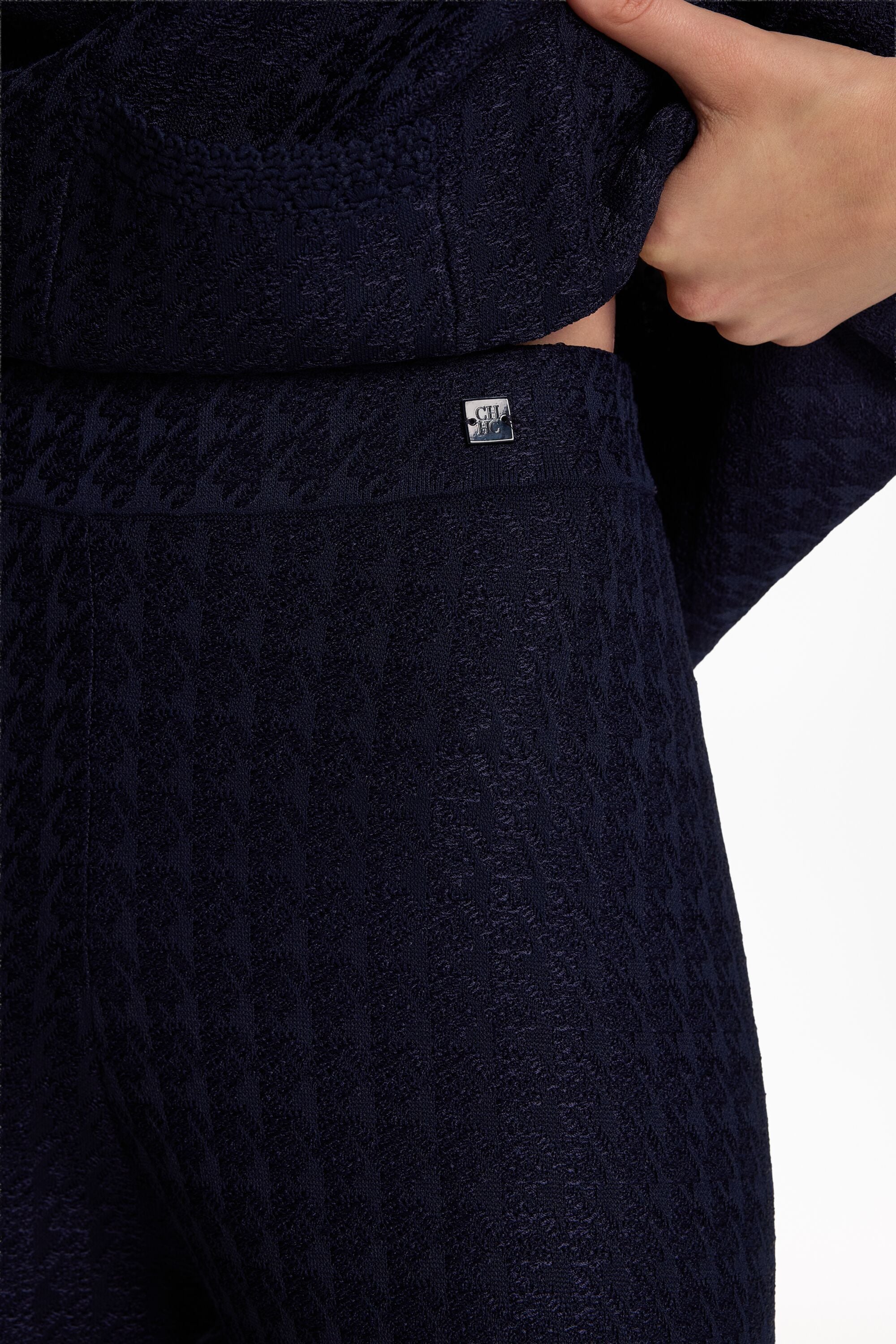 Houndstooth Jacquard Straight-Leg Pants navy - CH Carolina Herrera  display picture 1